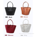 Custom casual simple women shoulder hand bag ladies vegan tan leather shopper tote big handbag